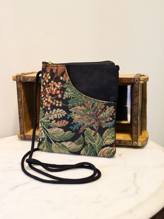 Danny K. Handbags - Danny K. Floral Tapestry Crossbody Bag in Black and Green